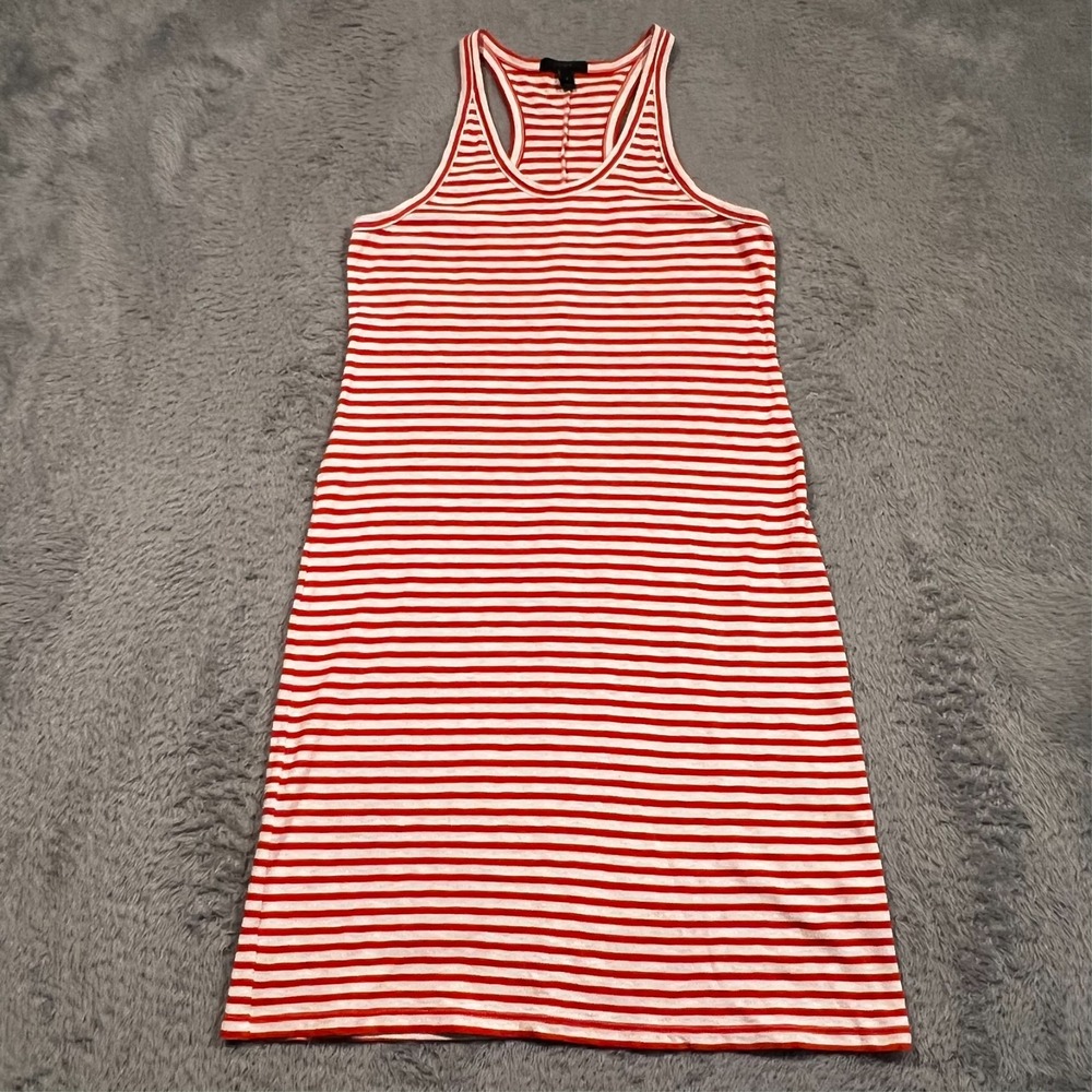 J. Crew Factory Red and White Striped Tank Dress